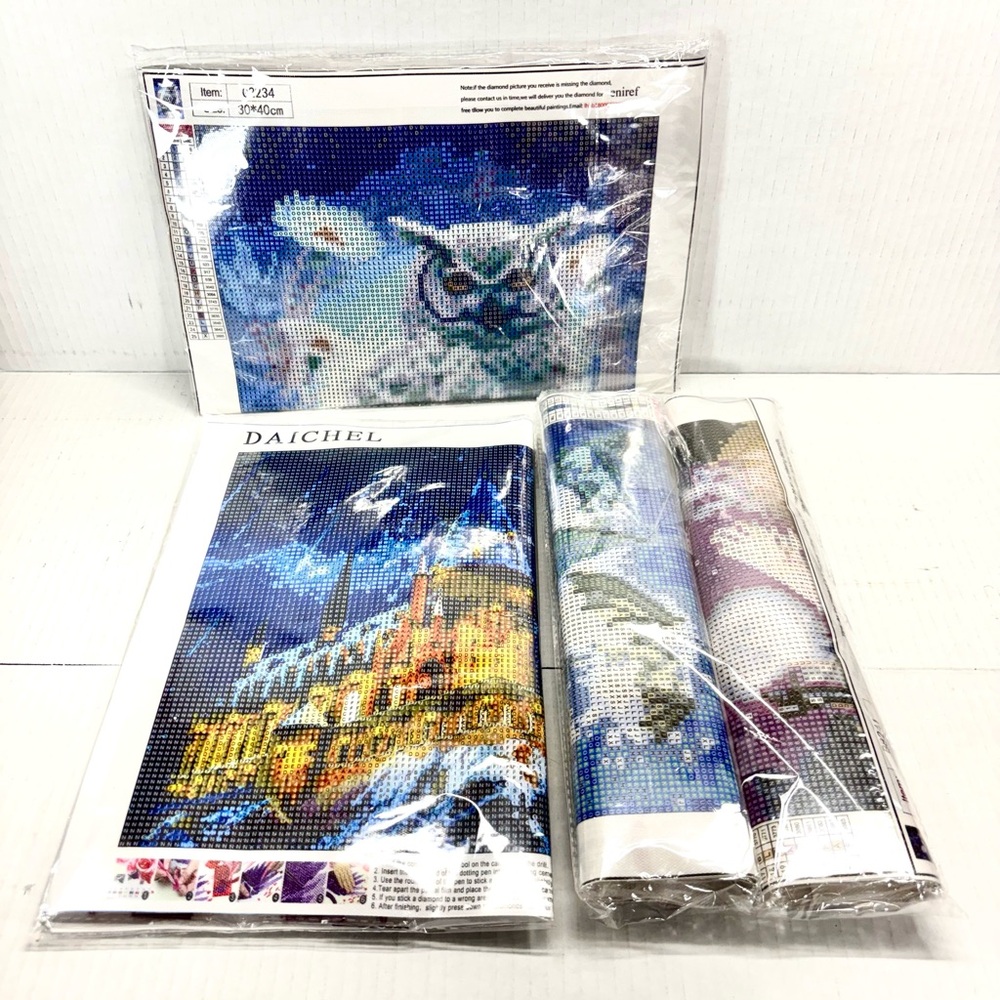 Daichel Castle & Lot Of 3 Diamond Painting Kits Sealed In Original Packaging